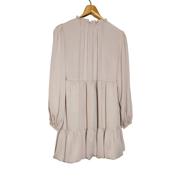 Pinch Womens Blush Pink Ruffled Long Sleeve Peasant Dress Top Size M - Picture 3 of 10